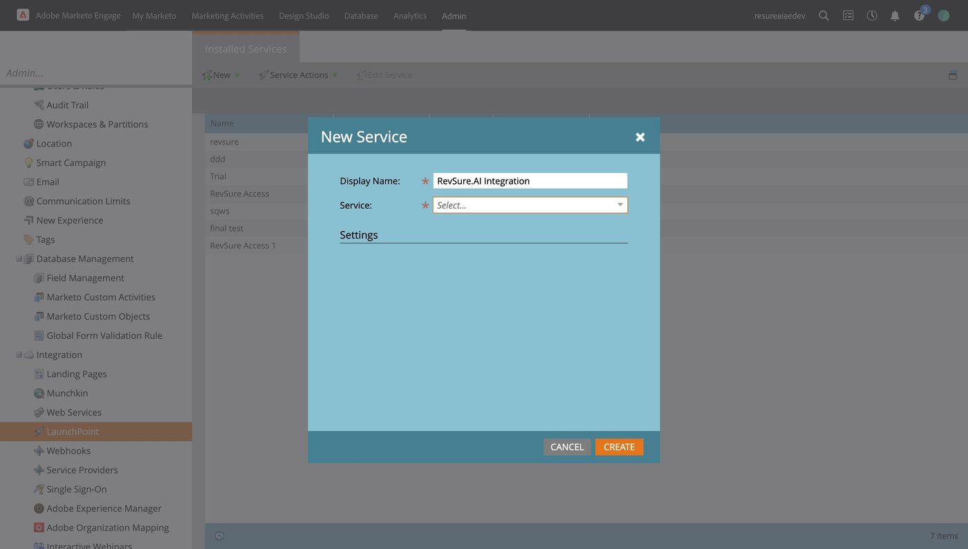 RevSure Marketo Integration Implementation Guide (figure 32)