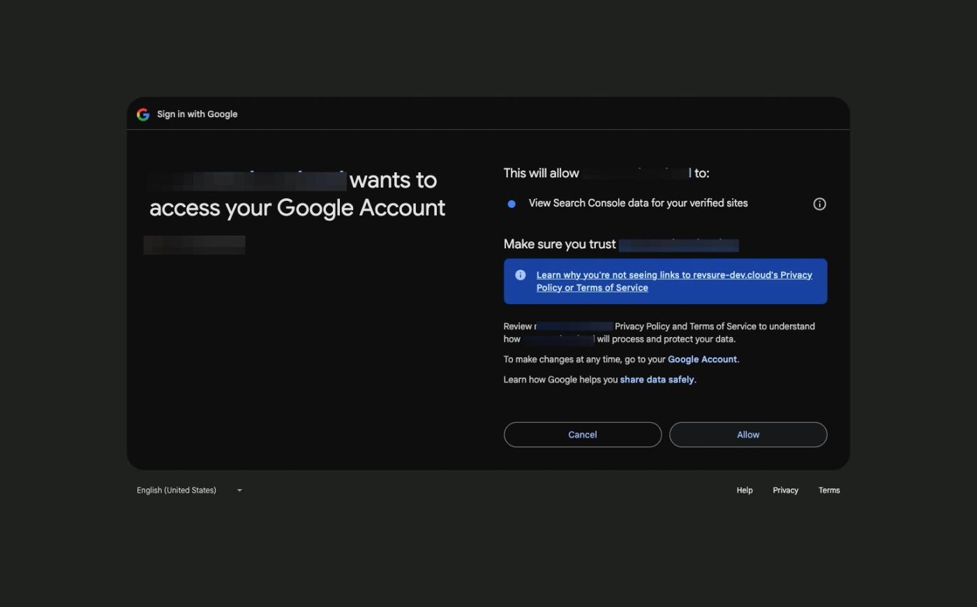 RevSure Google Search Console Integration Implementation Guide (figure 9)