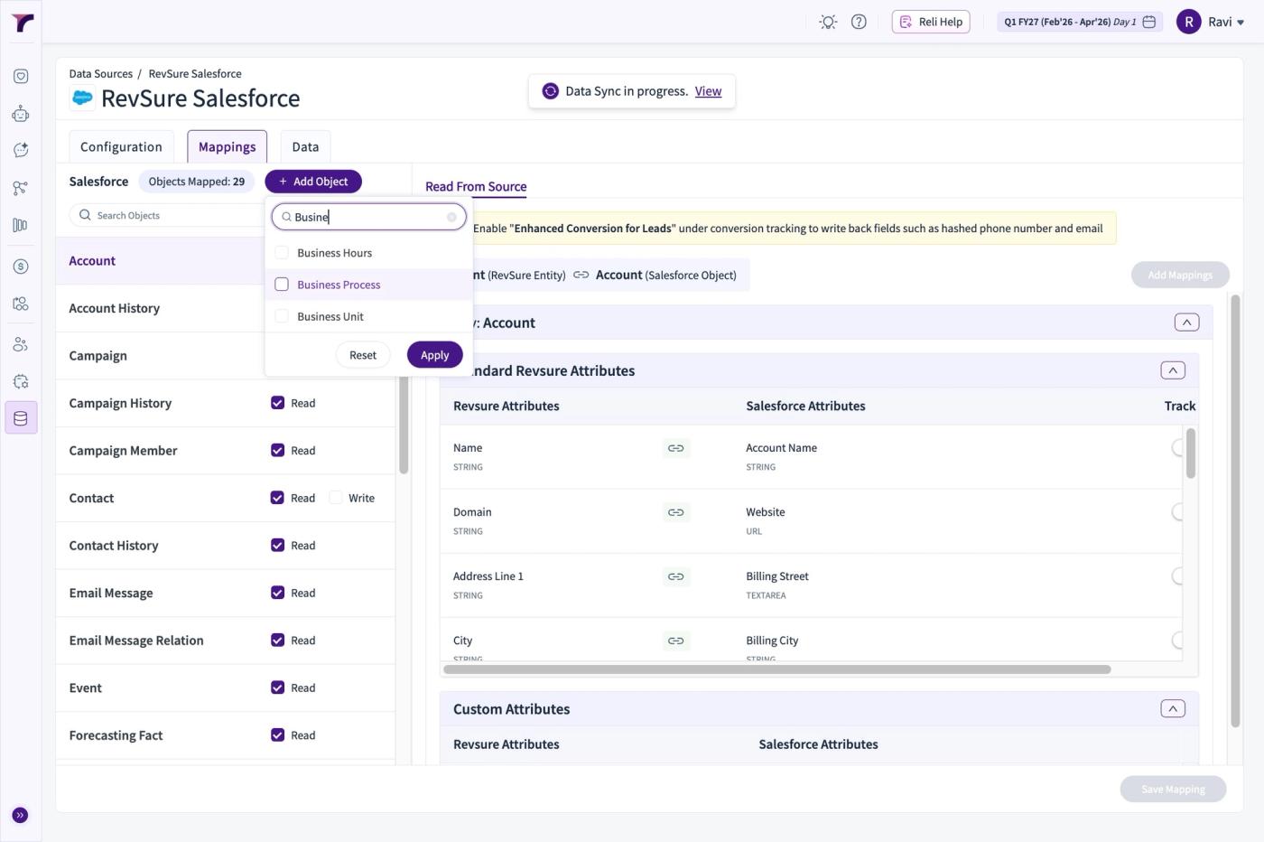How to Add Objects in RevSure Salesforce Data Connection (figure 8)