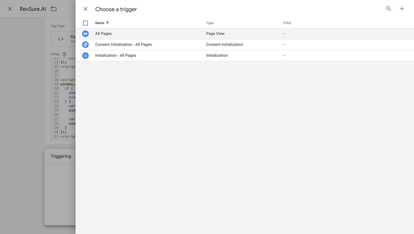 How to add RevSure.AI Tag in Google Tag Manager (figure 8)