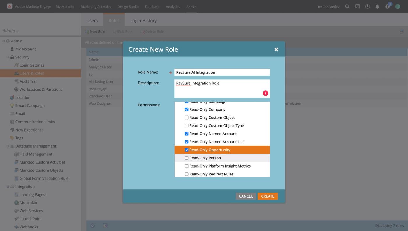 RevSure Marketo Integration Implementation Guide (figure 18)