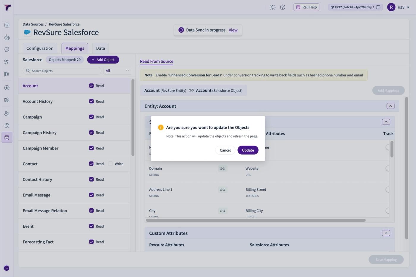 How to Add Objects in RevSure Salesforce Data Connection (figure 10)