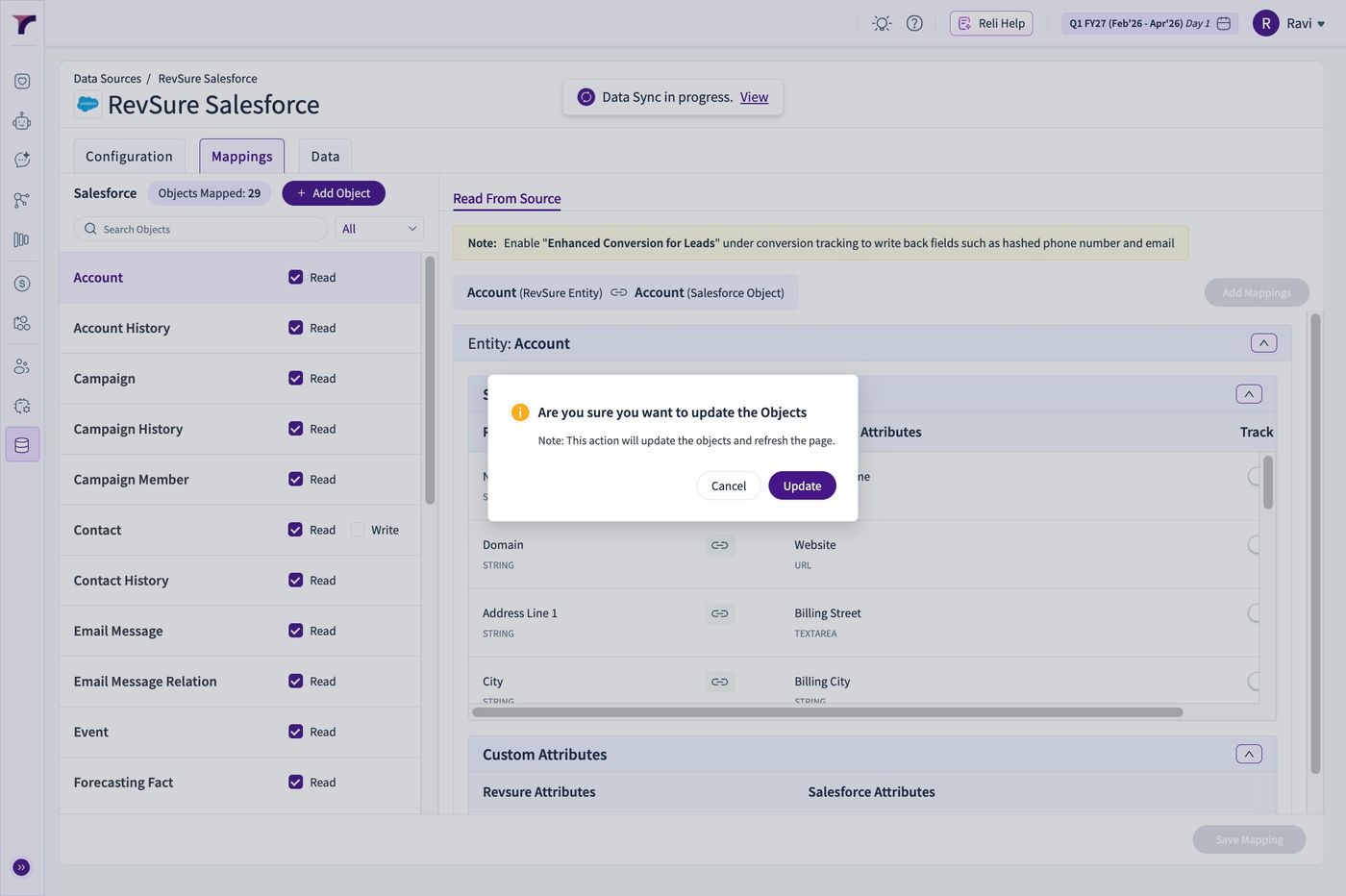 How to Add Objects in RevSure Salesforce Data Connection (figure 10)