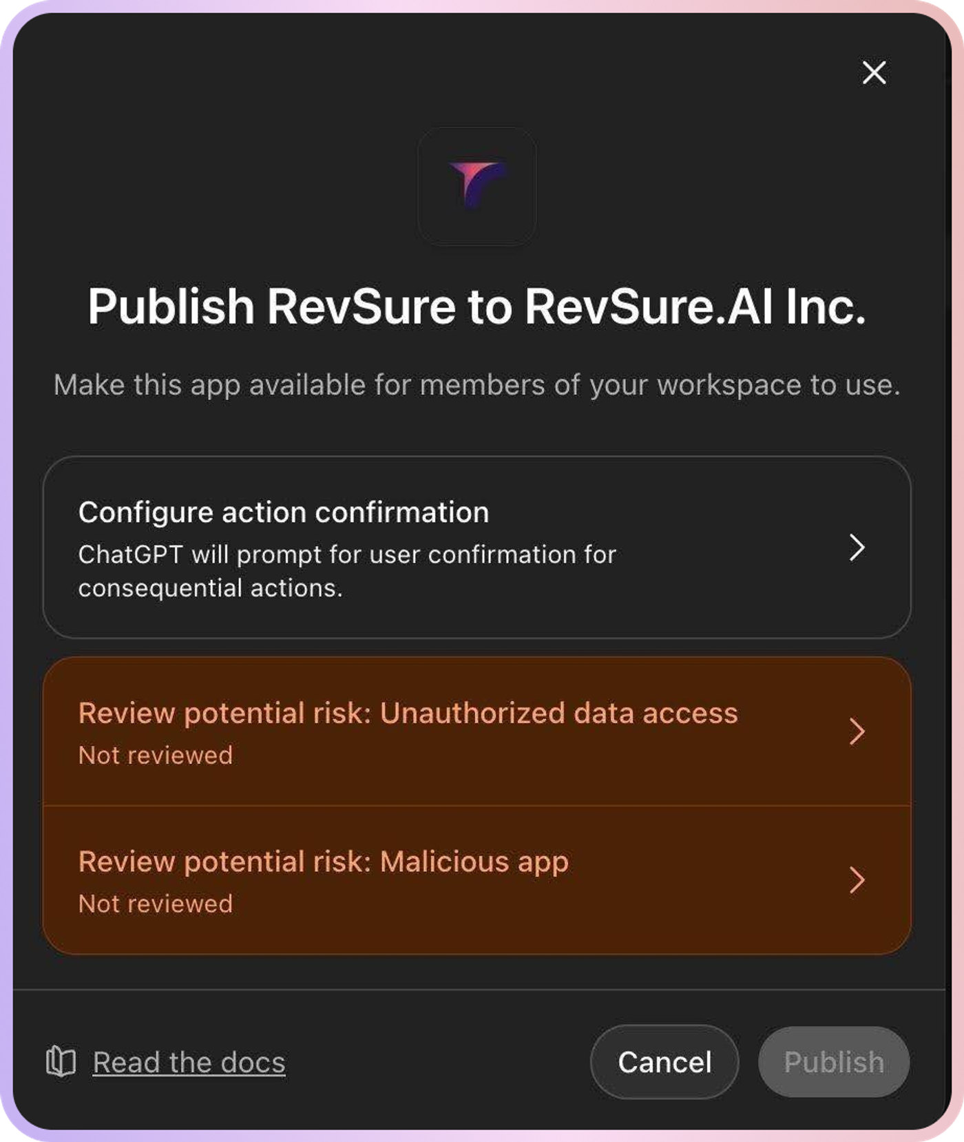 RevSure MCP Setup Guide for ChatGPT (Workspace Admin) (figure 5)
