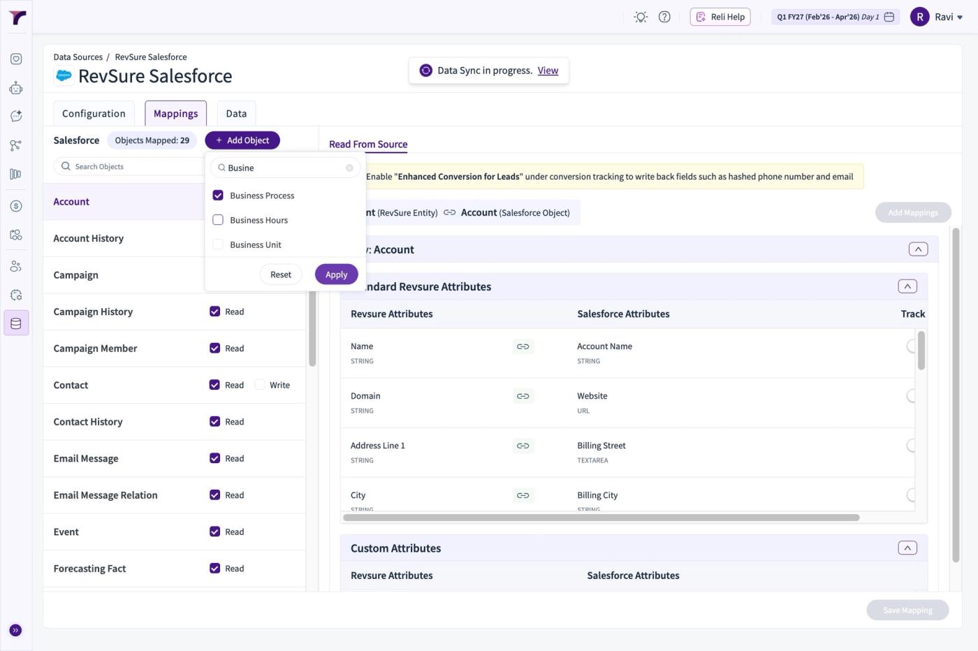 How to Add Objects in RevSure Salesforce Data Connection (figure 9)