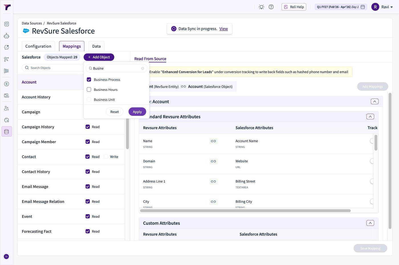 How to Add Objects in RevSure Salesforce Data Connection (figure 9)