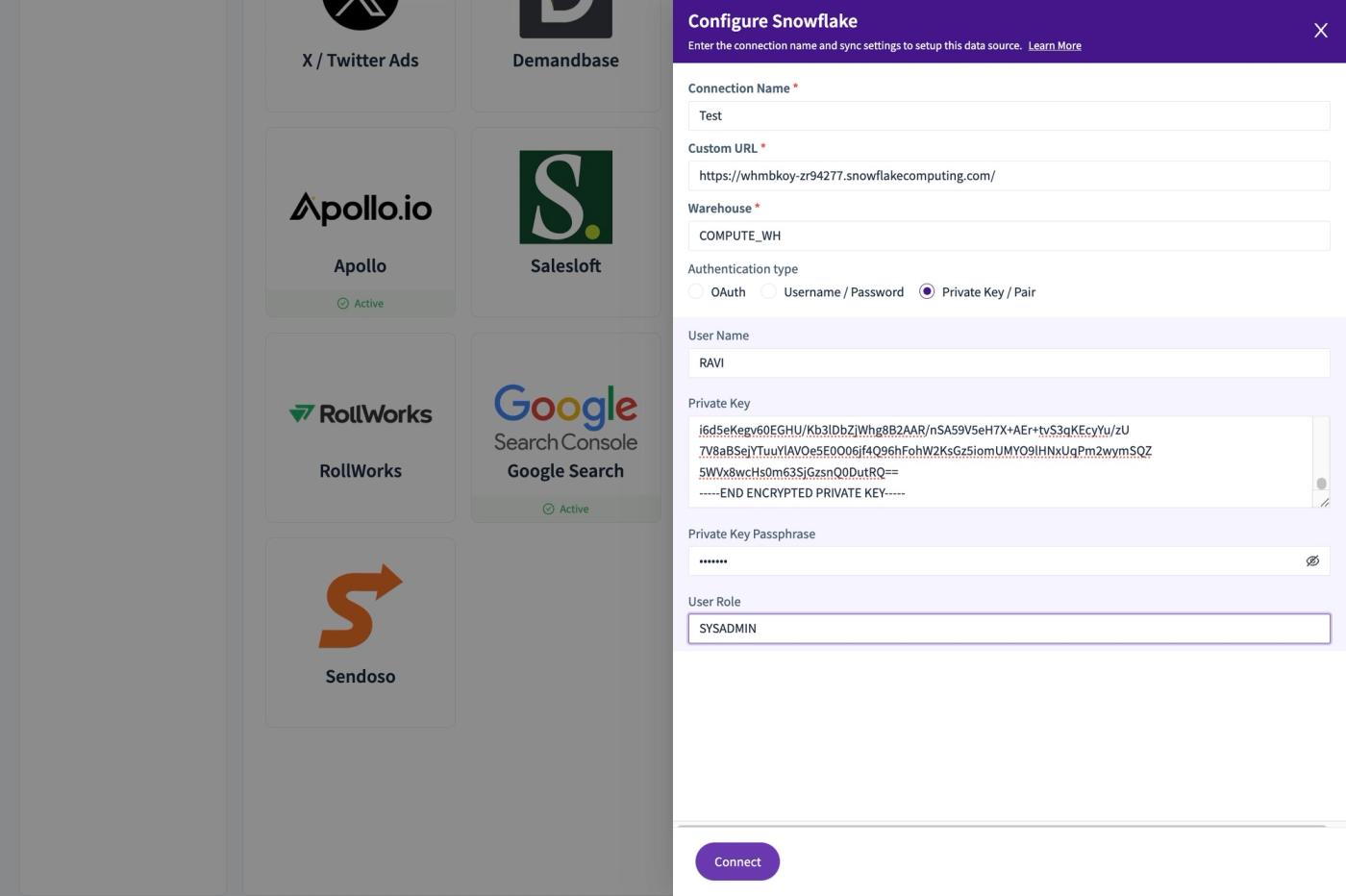 Revsure Snowflake Integration Implementation Guide : RSA Private Key Auth (figure 13)