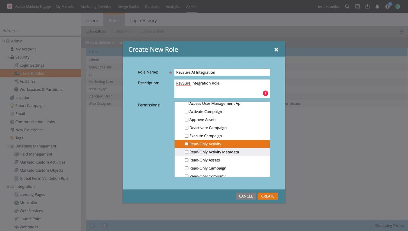RevSure Marketo Integration Implementation Guide (figure 11)