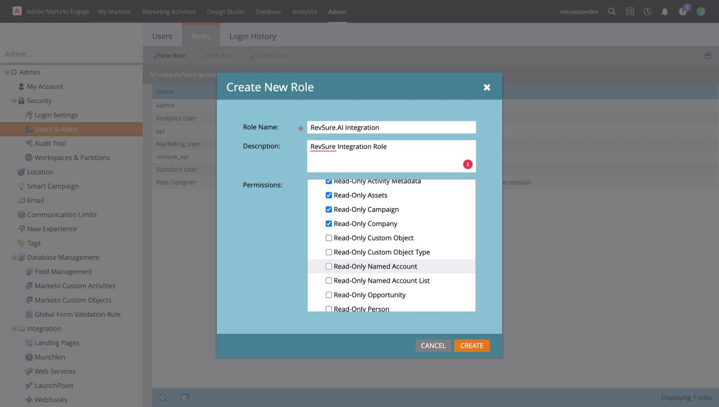 RevSure Marketo Integration Implementation Guide (figure 15)