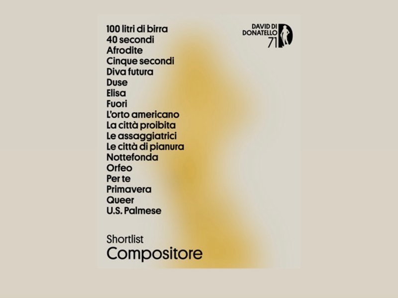 La colonna sonora del film "Orfeo" di V.Villoresi, è stata selezionata nella shortlist per i premi David di Donatello 2026 nella categoria "Compositore"