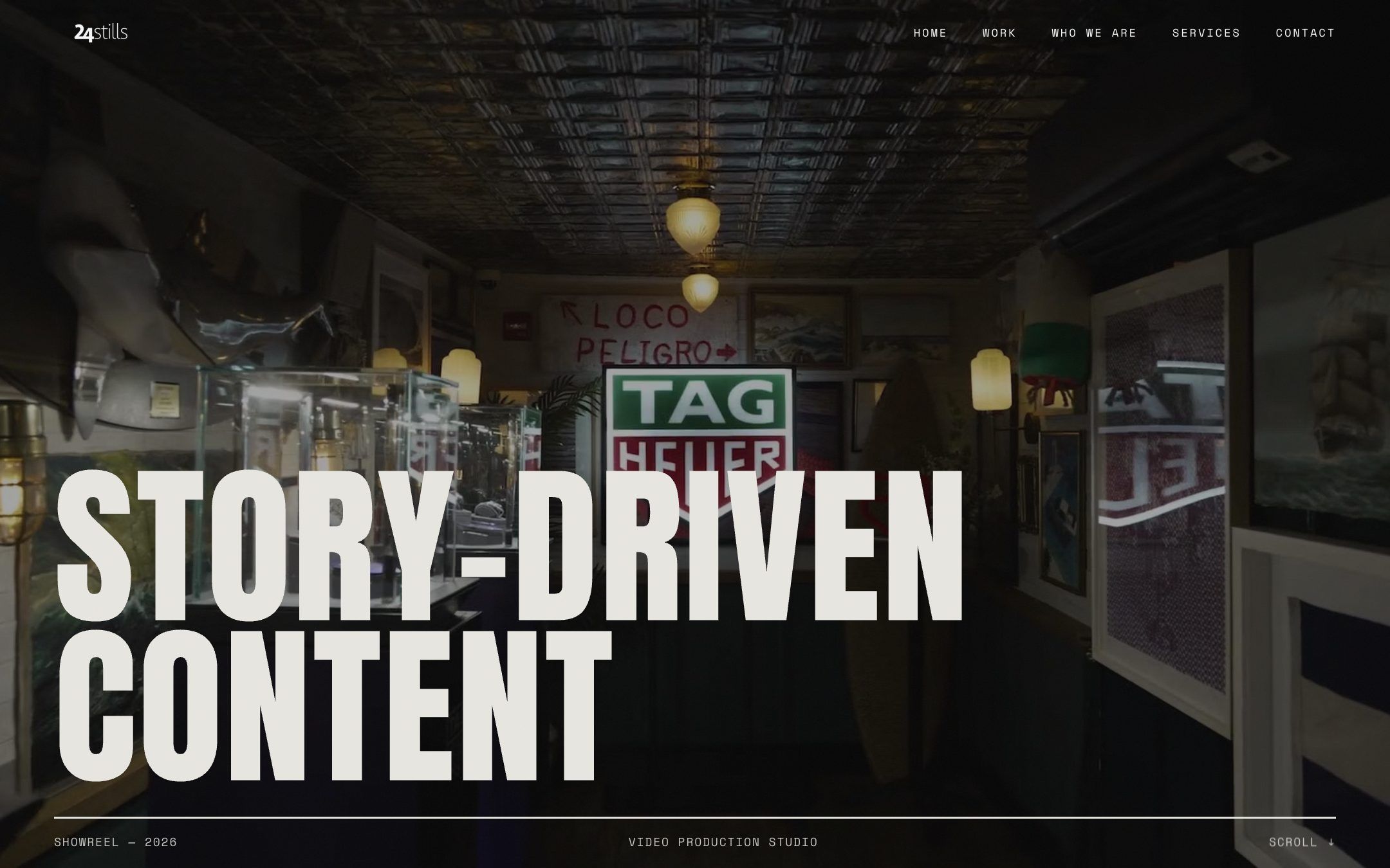 The redesigned 24stills website with a Story-driven content headline