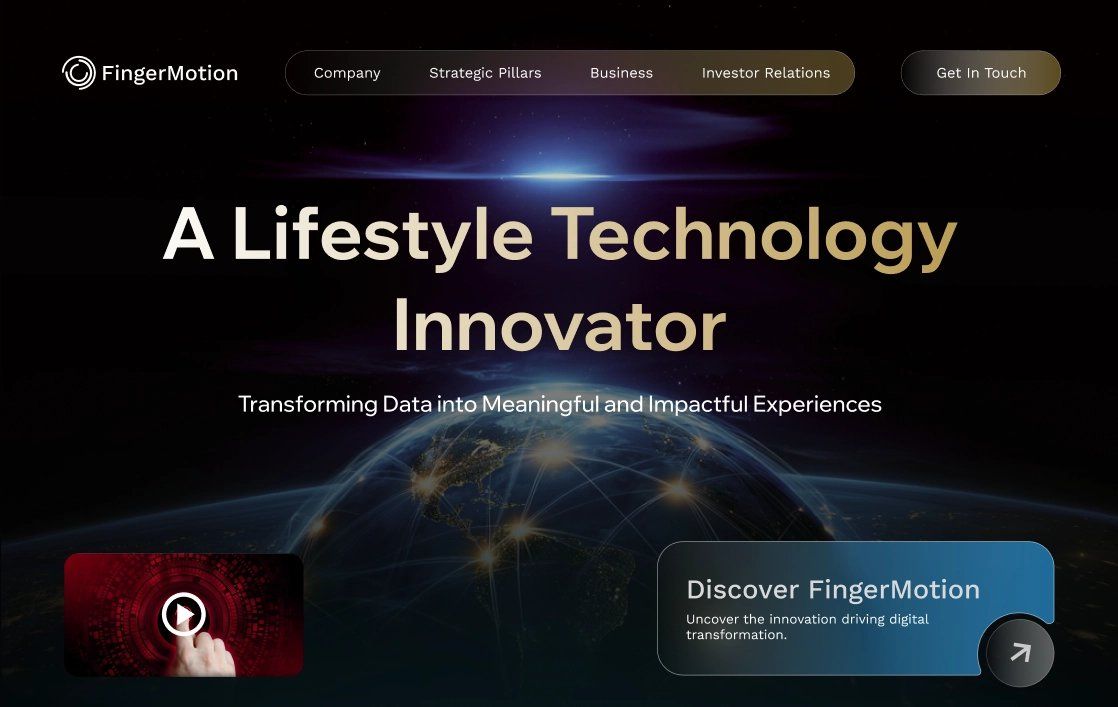 FingerMotion website concept: A lifestyle technology innovator
