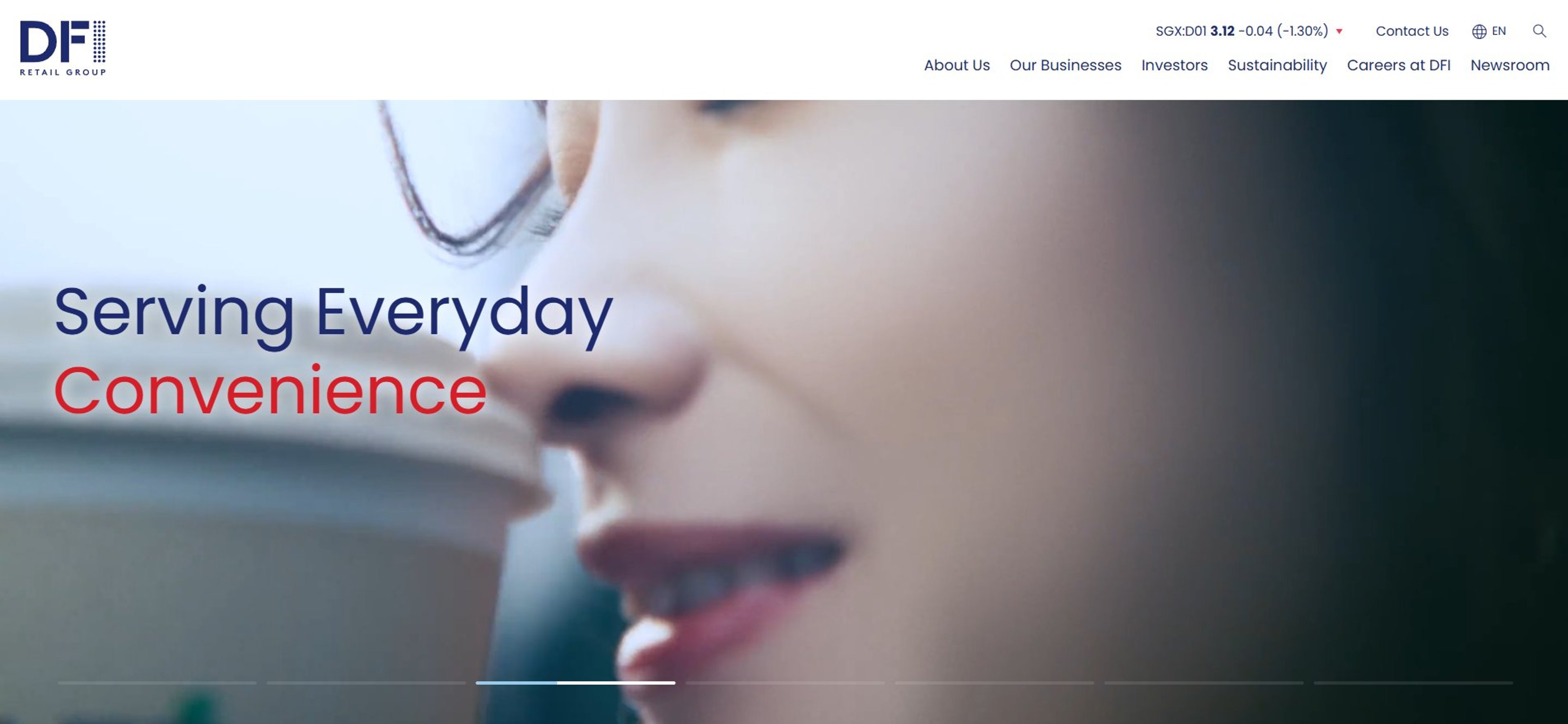 DFI Retail Group corporate website hero: Serving everyday convenience