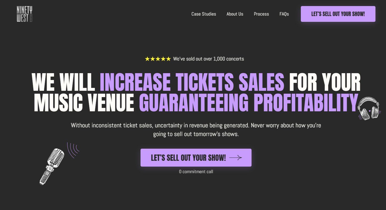 Ninety West Digital hero: We will increase ticket sales for your music venue