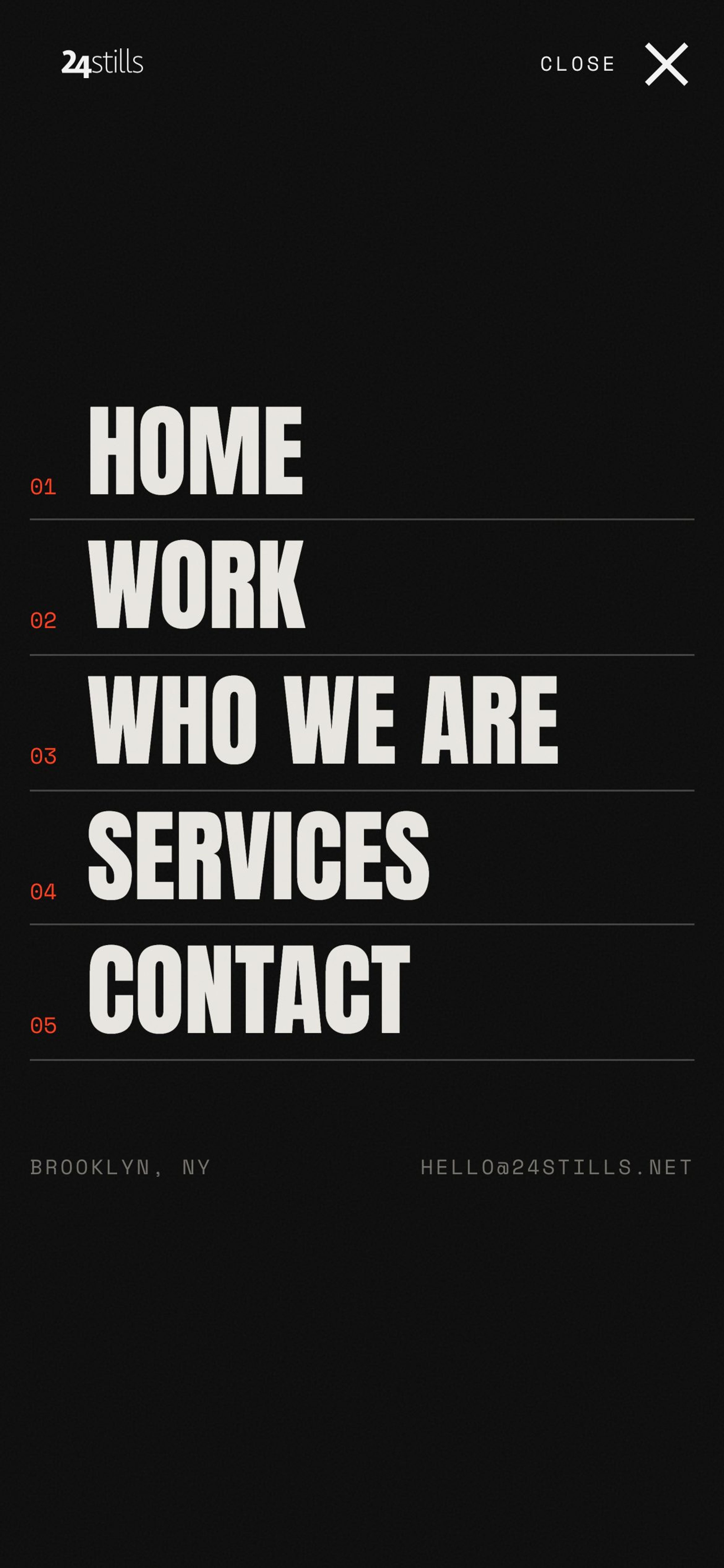 Full-screen mobile menu