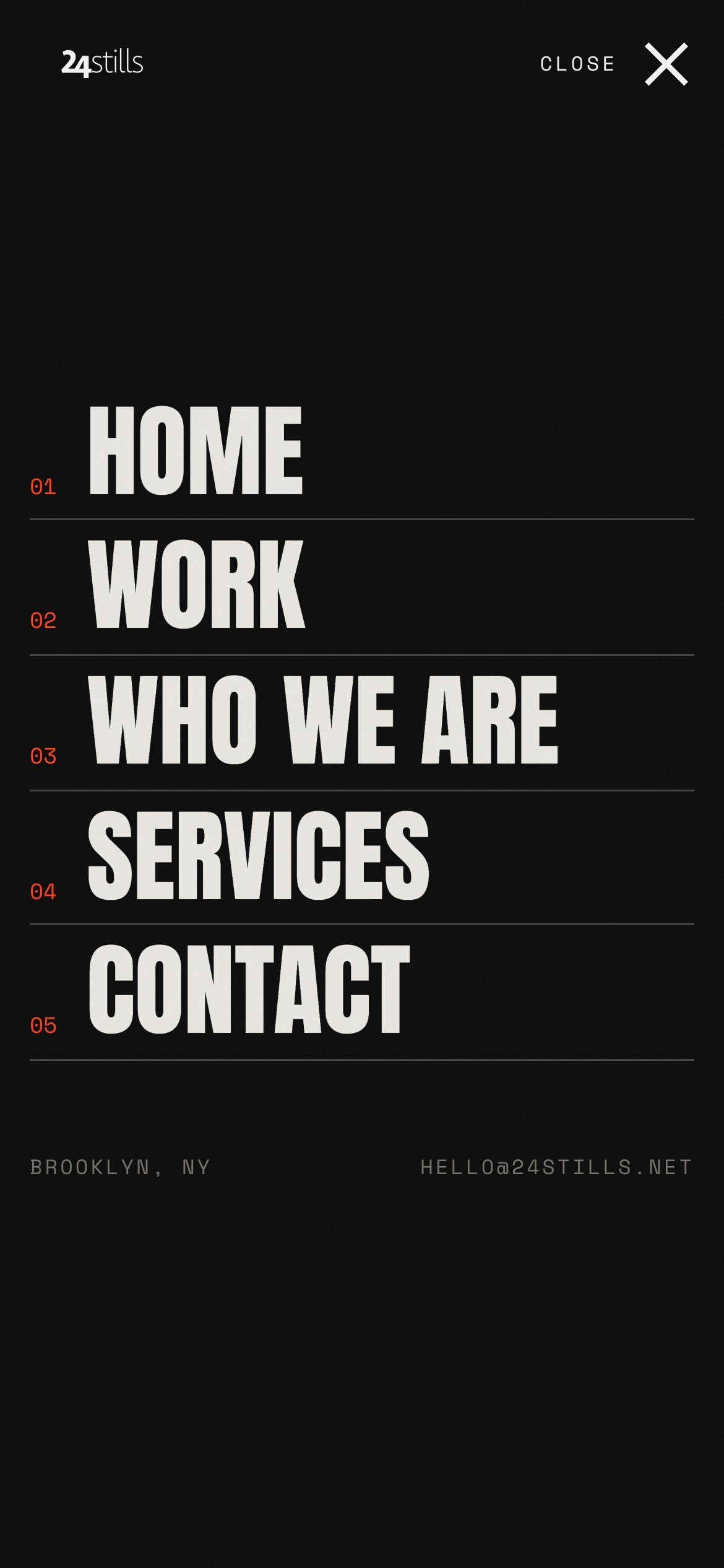 Full-screen mobile menu