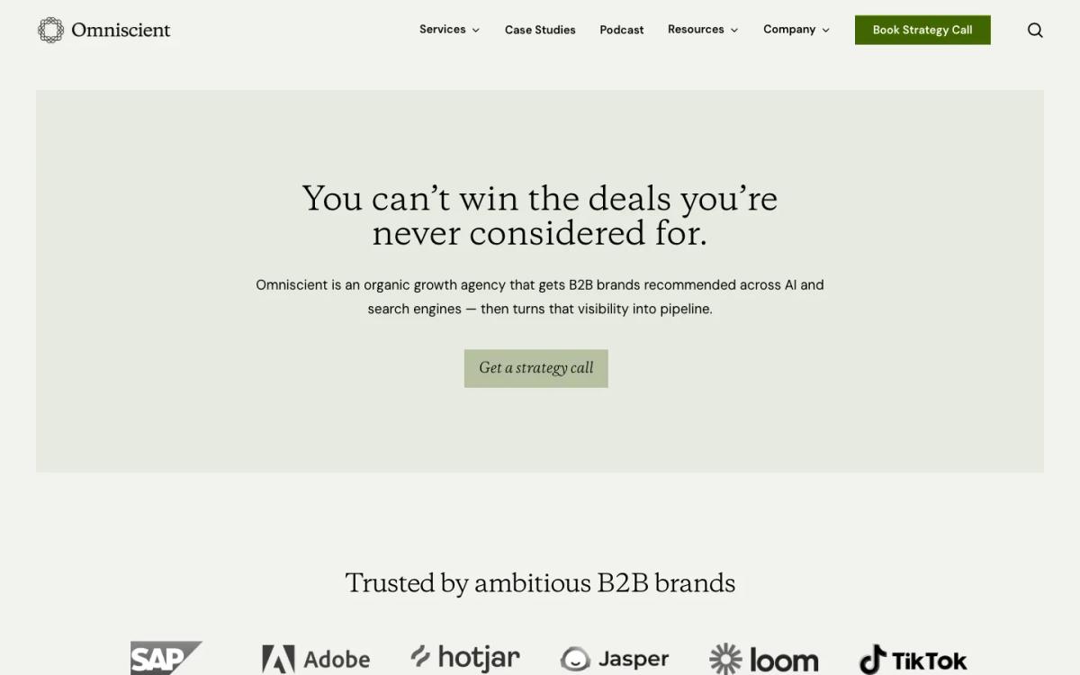 Omniscient Digital homepage