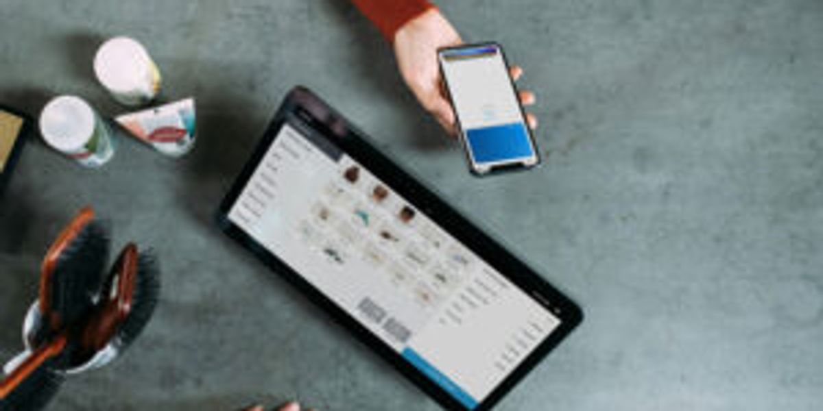 A mobile phone and a tablet