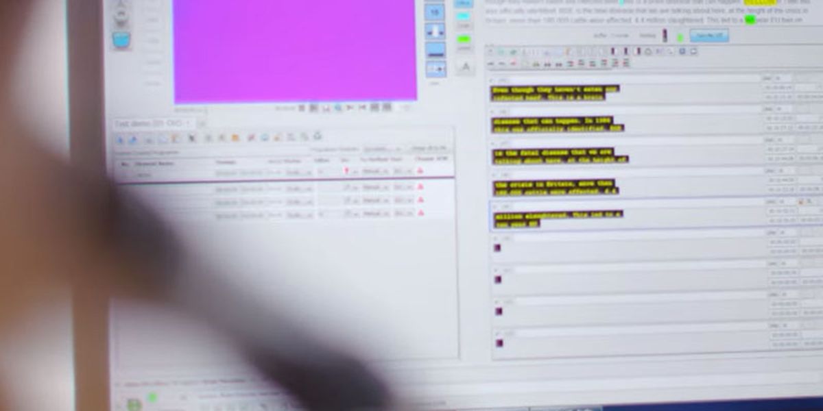 Screenshot of the Subito subtitling software
