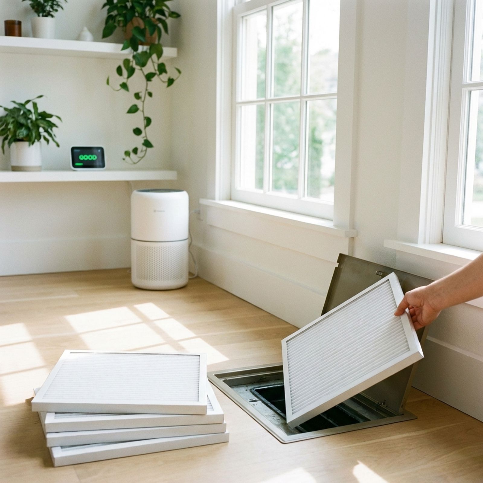 Clean modern living space indicating good air quality and HVAC maintenance