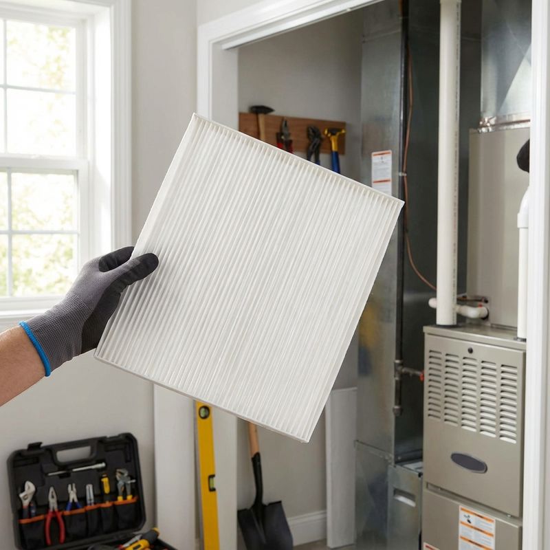 Clean HVAC air filter for dust control