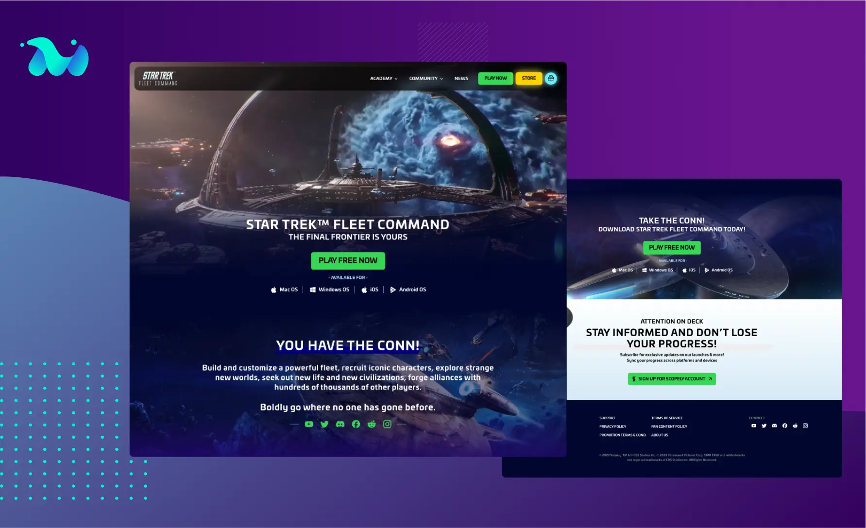 Marketing Website for game industry