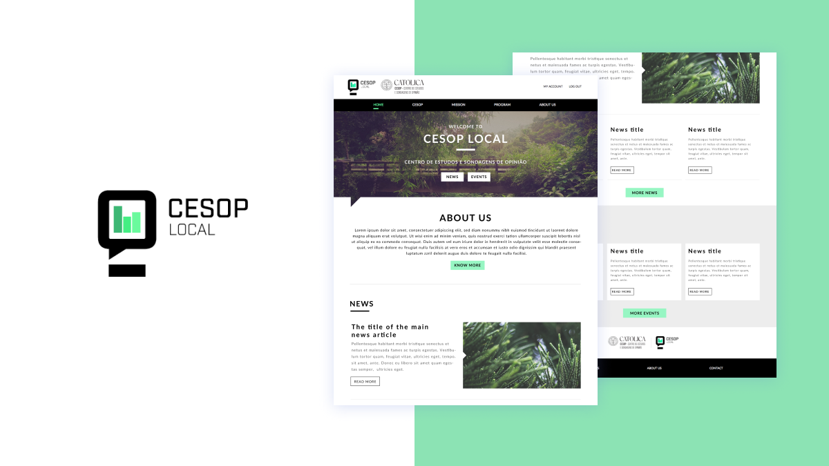 Presentation image of two pages with the CESOP logo on its left side