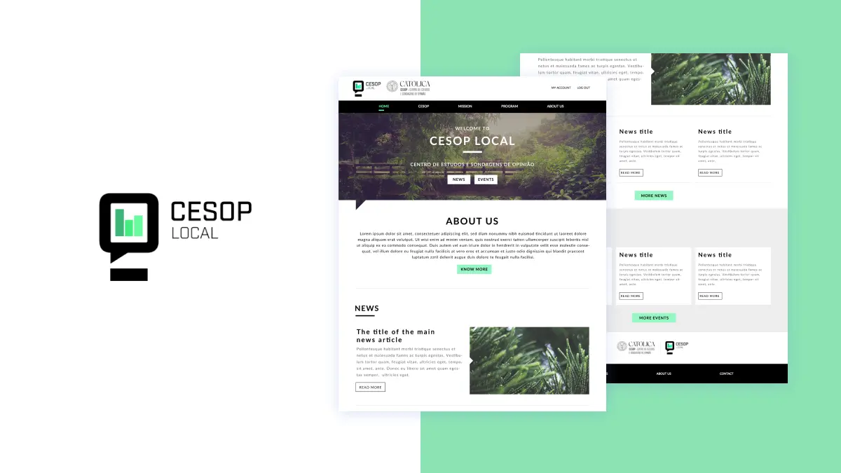 Presentation image of two pages with the CESOP logo on its left side