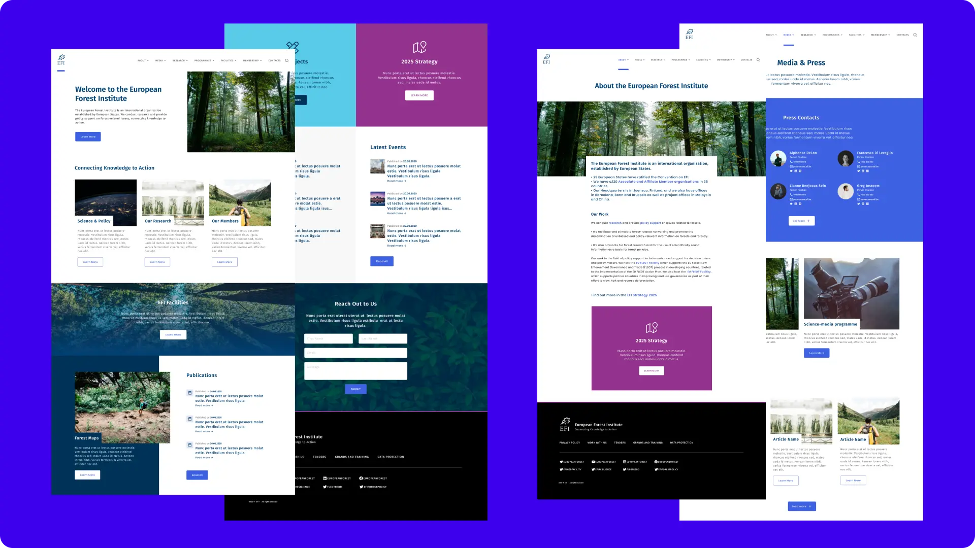 Four wireframes