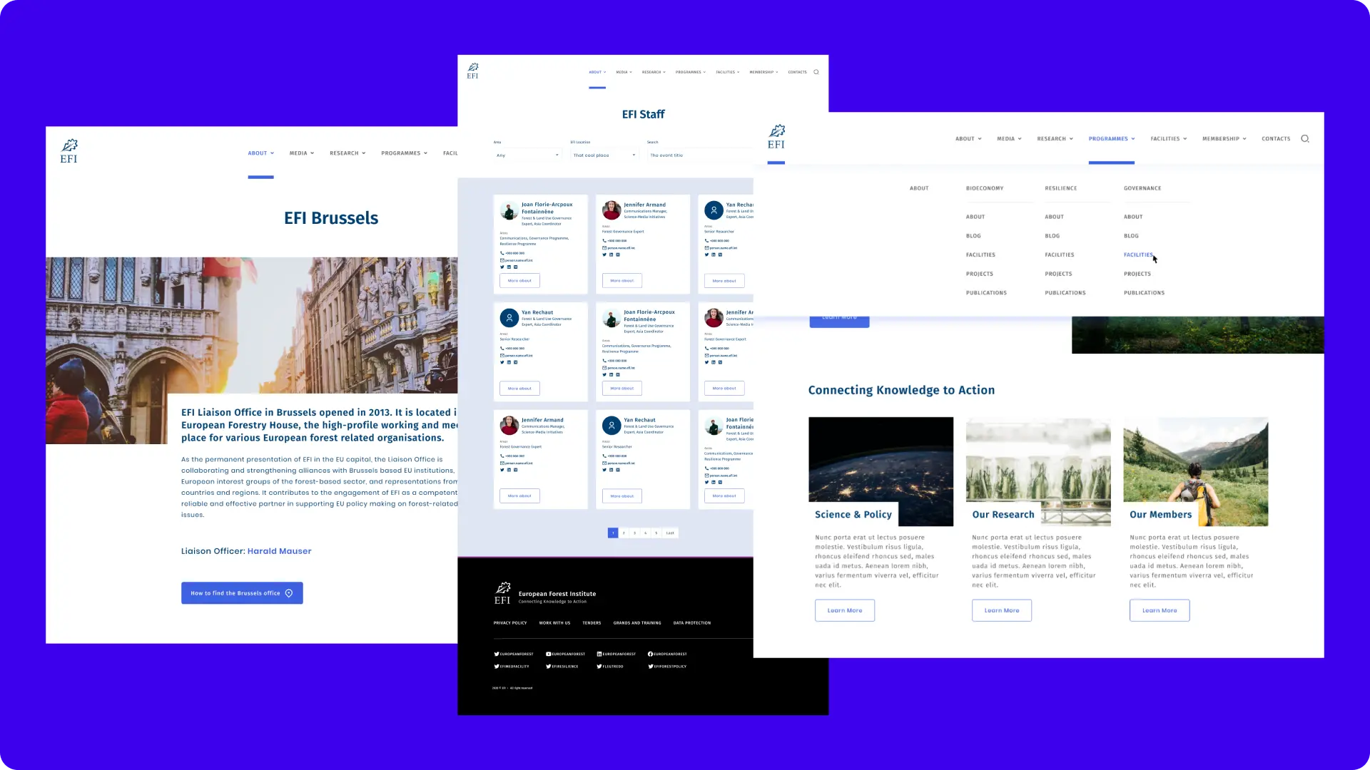 Three wireframes