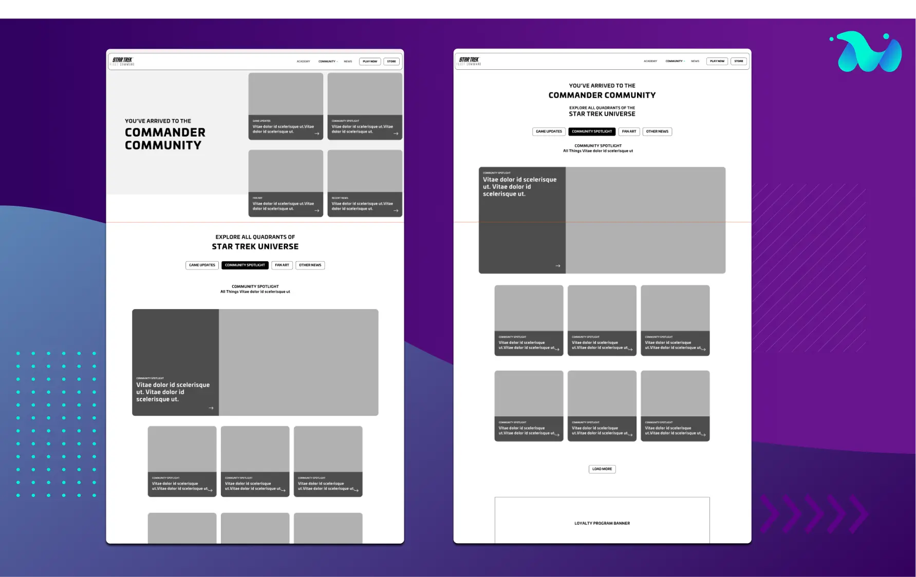 Wireframes for Web Design of an WordPress website