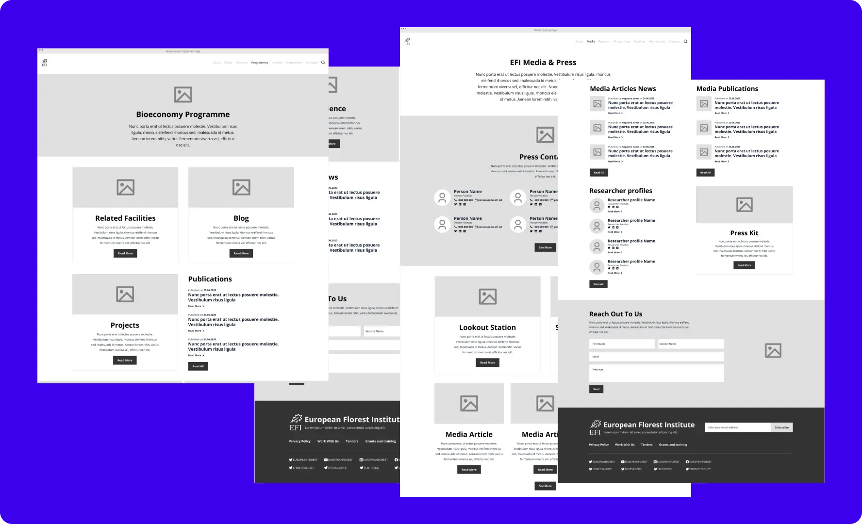 High Fidelity Wireframes