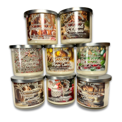 17 oz Winter Three-Wick Soy Candles
