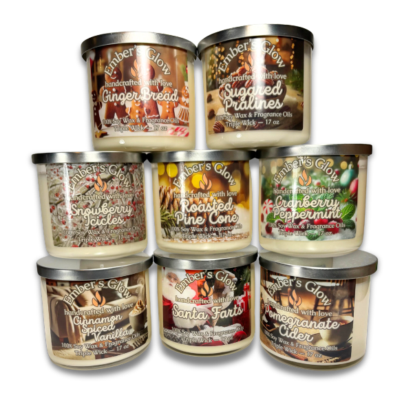 17 oz Winter Three-Wick Soy Candles