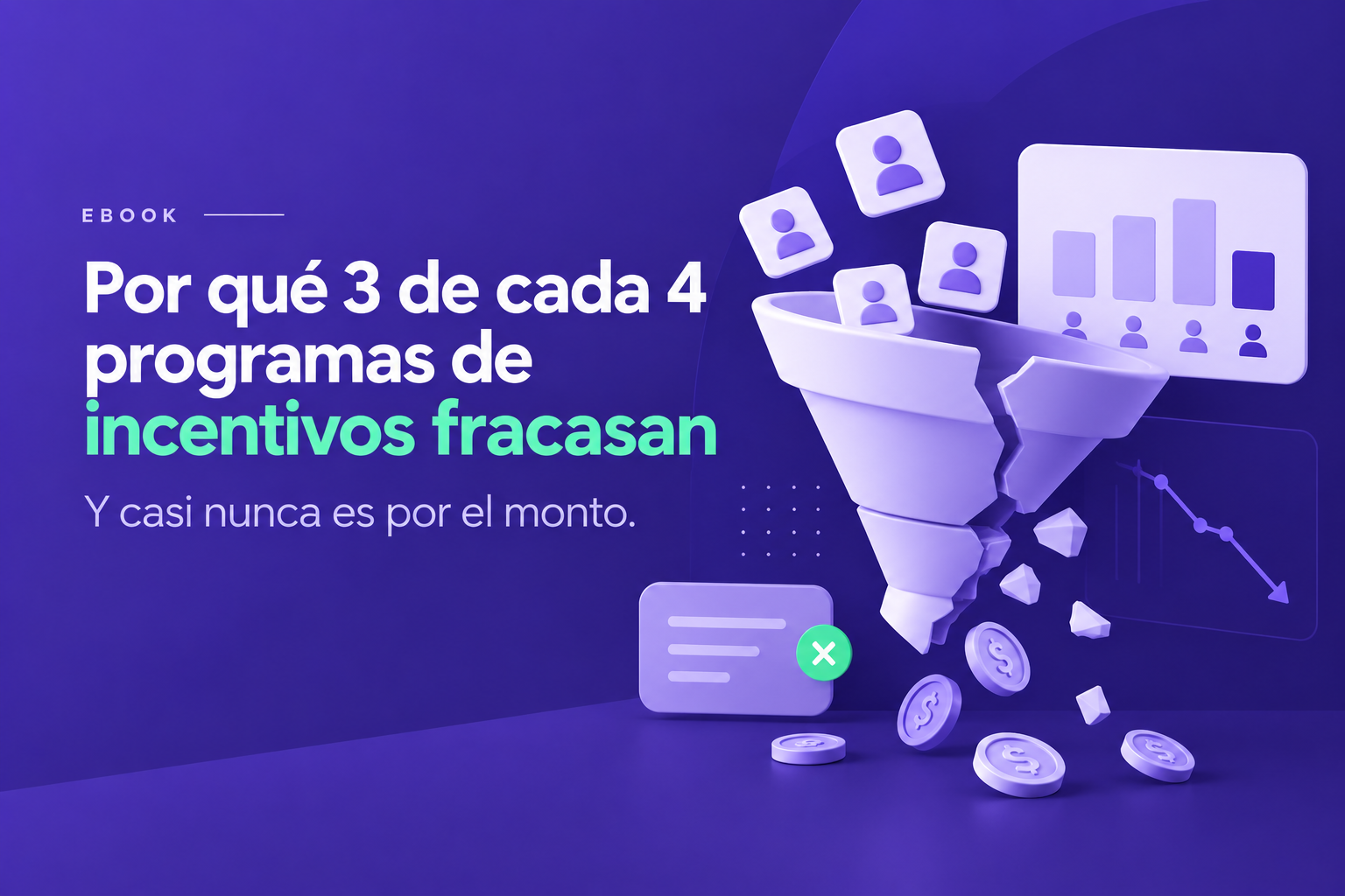 Portada del ebook Incentivos comerciales que funcionan de Maslow, con el stat 77% de programas de incentivos de canal fracasan en menos de 2 años