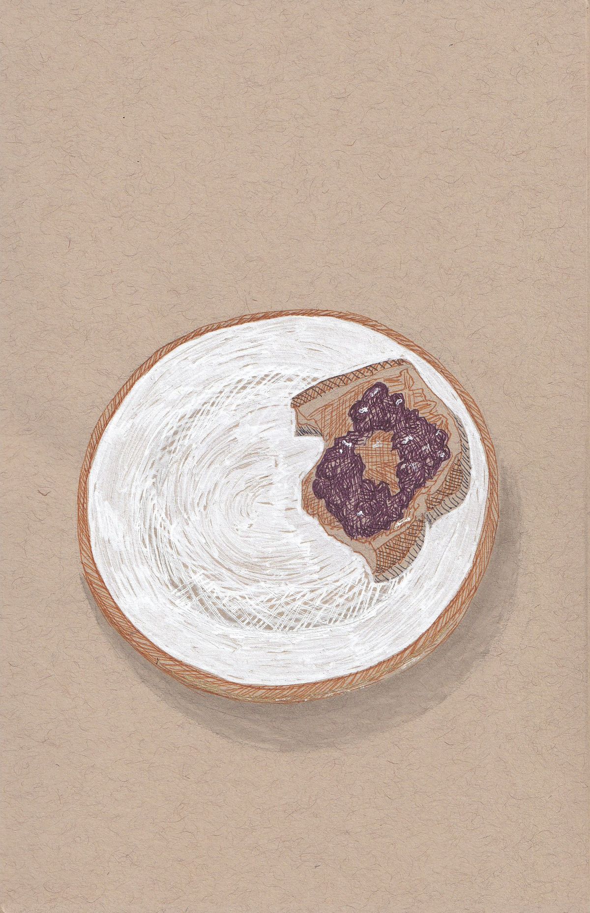 Toast with Peanut Butter and Blueberries
