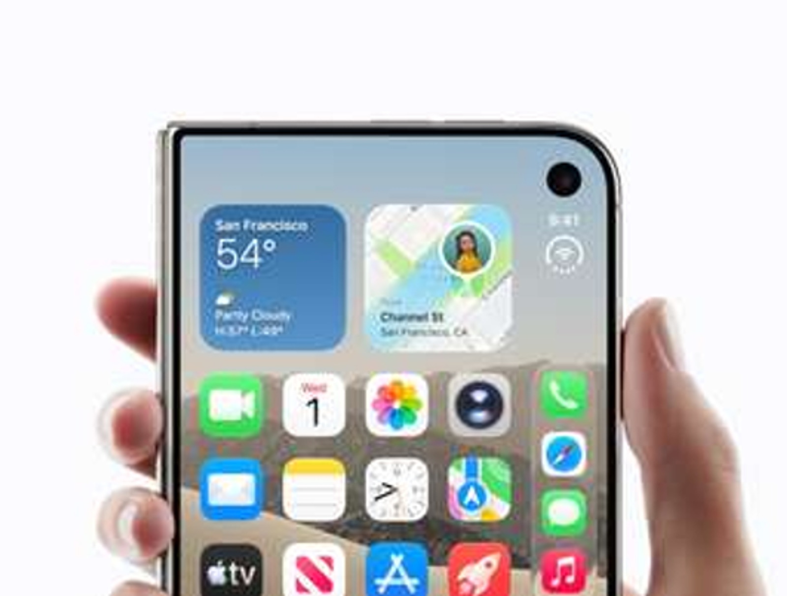 iPhone Duo, unfolded. Source: Apple Newsroom.