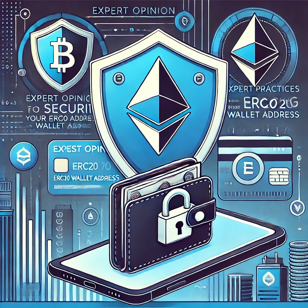Produce a big 1080 by 1150 Image for my blog featured image area for the topic: Expert Opinion on The Best practices for securing your ERC20 wallet address