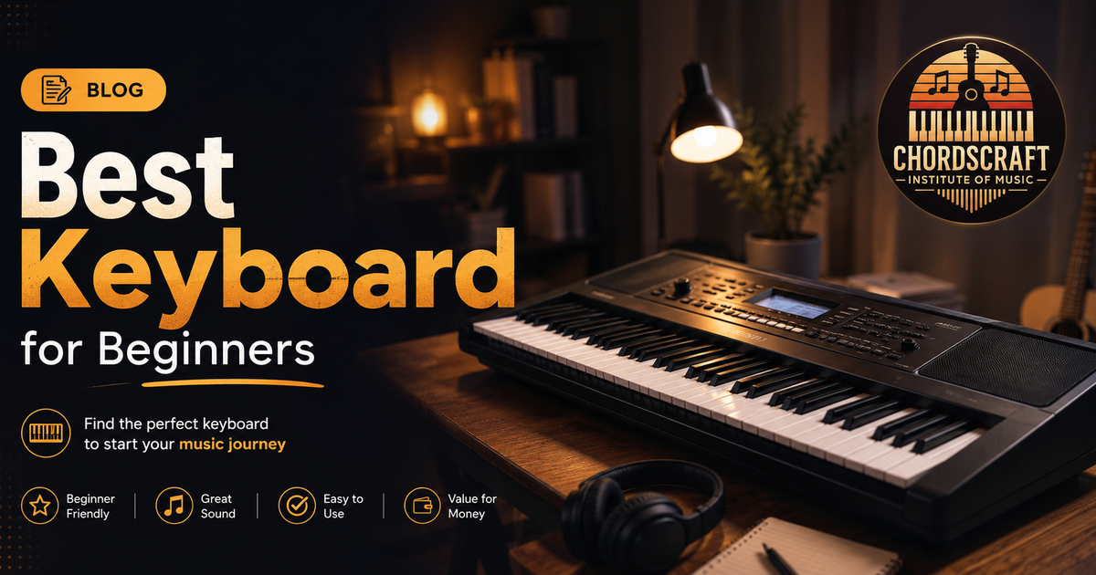 Cover image for the Best Keyboard for Beginners in 2026 guide featuring an electronic keyboard