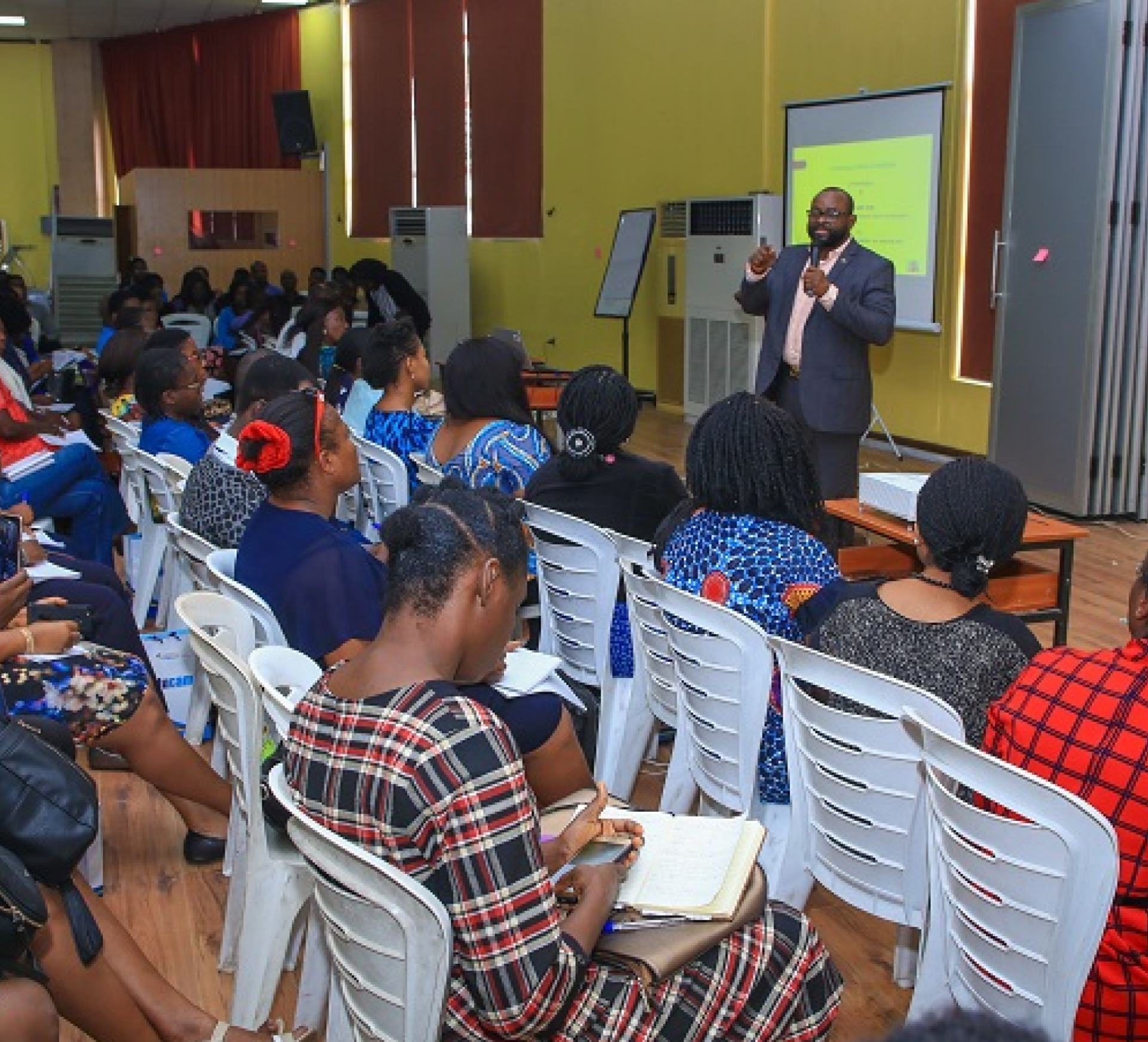 A teacher in a classroom