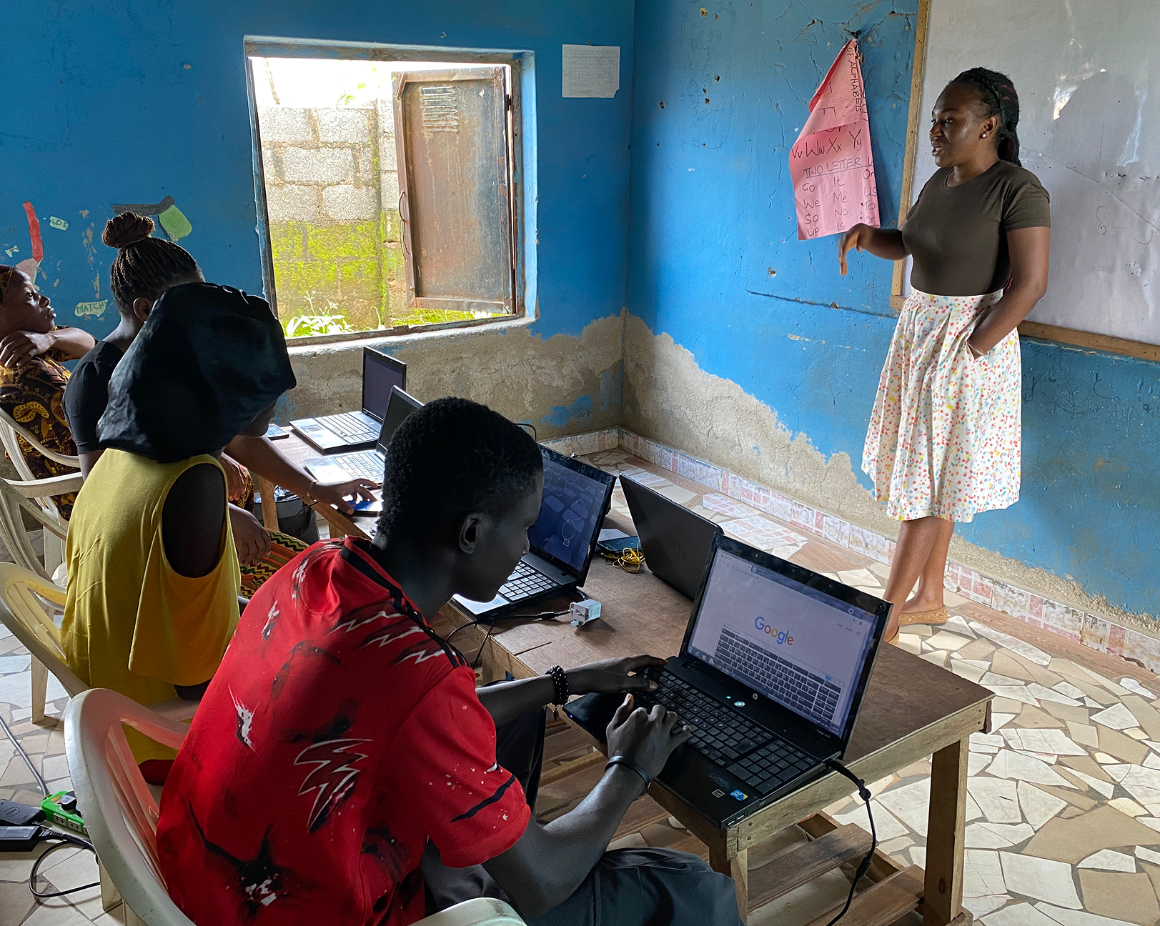 Students with laptops