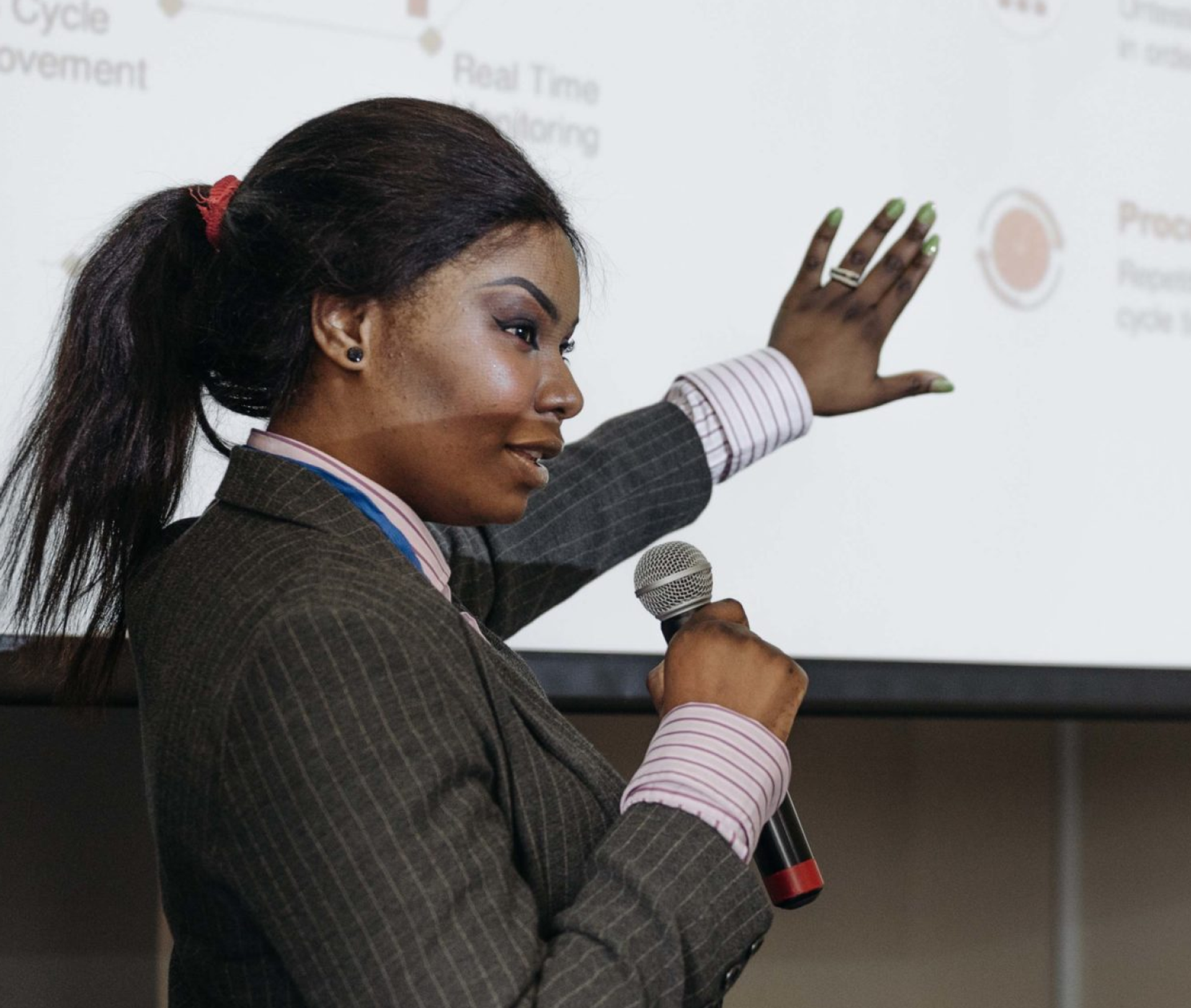 A student at a careers event