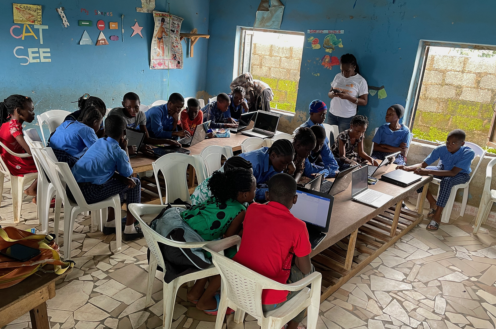 Students in a digital classroom