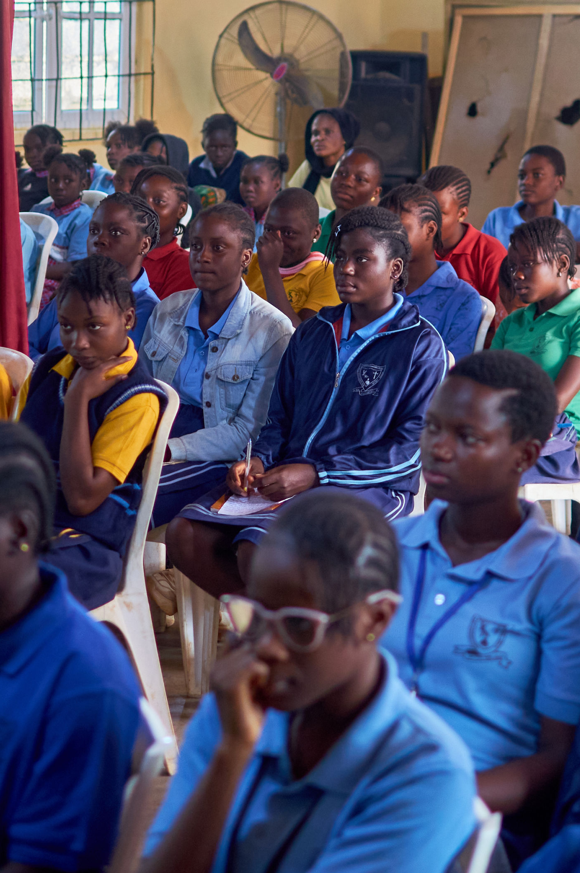 A group of students in class