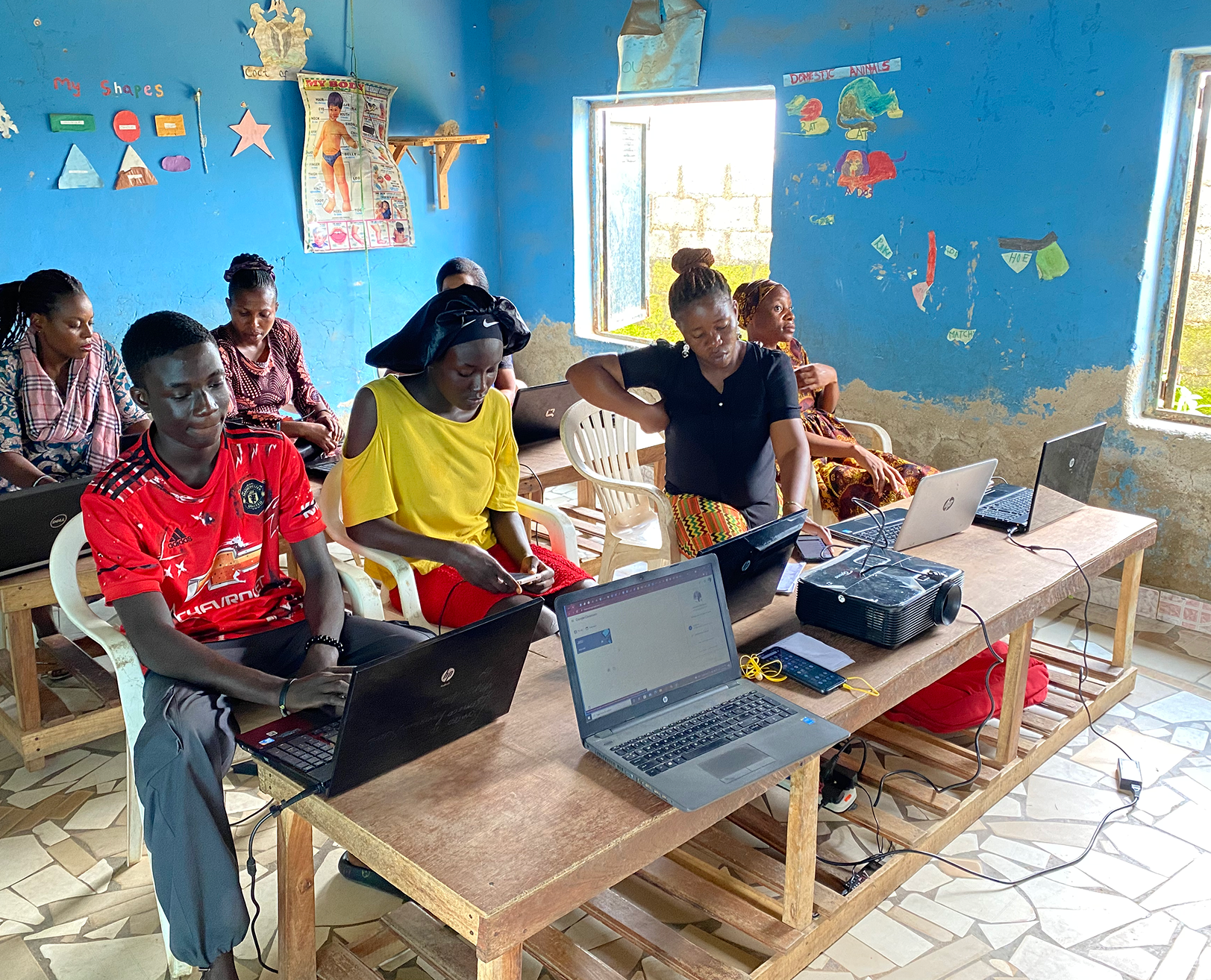 Teachers participating in a training workshop