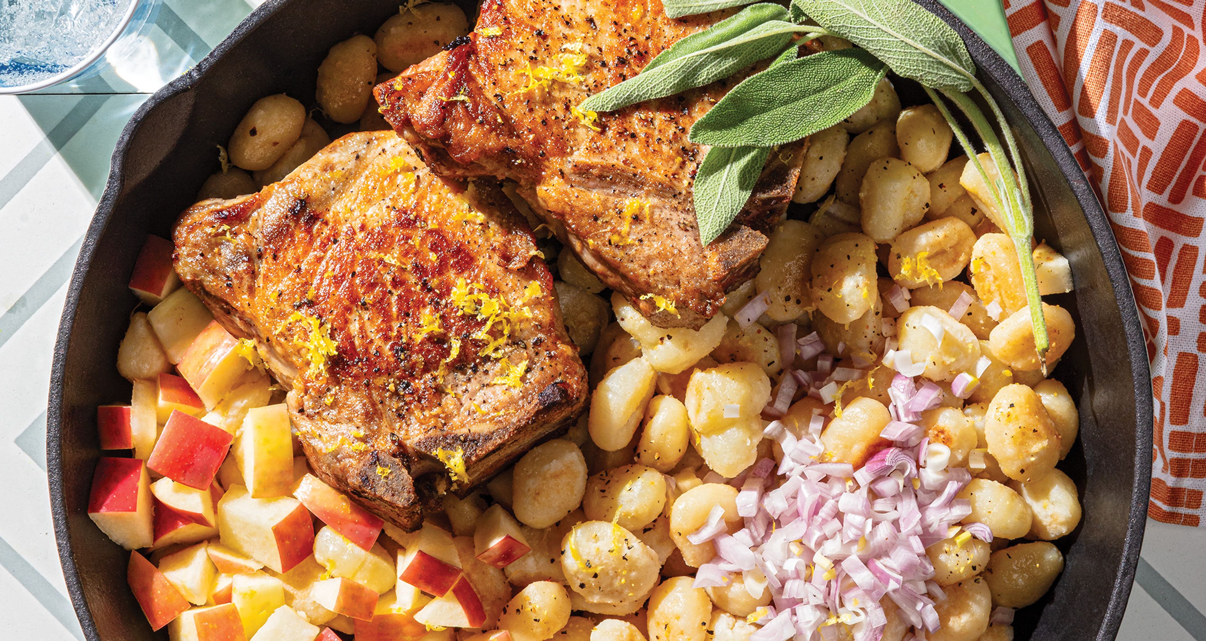 Skillet Pork Chops and Gnocchi