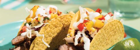 Tropi-Corn Pork Steak Tacos