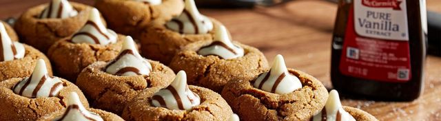 White Chocolate Kissed Gingerbread Cookies