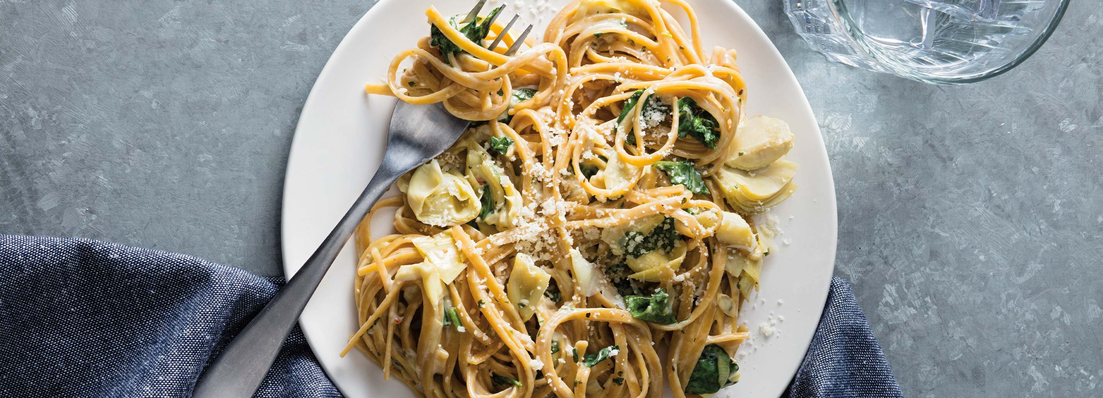 One-Pot Artichoke Linguine