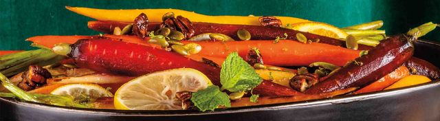 Spicy Maple Roasted Carrots + Citrus